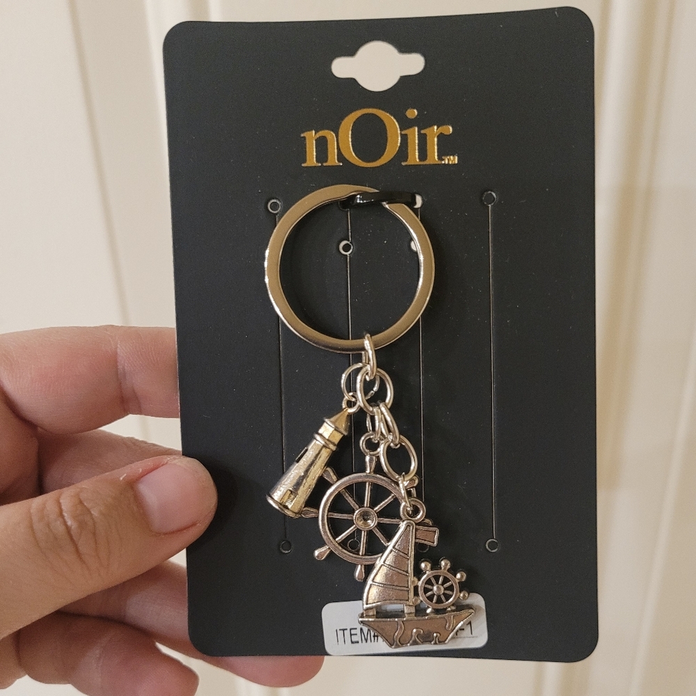 nOir keychain- sea ocean, lighthouse, boat